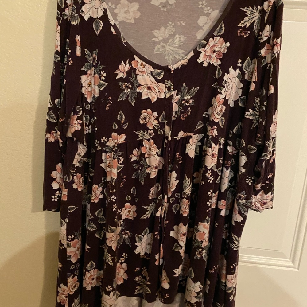 COPY - Torrid maroon Long sleeve button up blouse